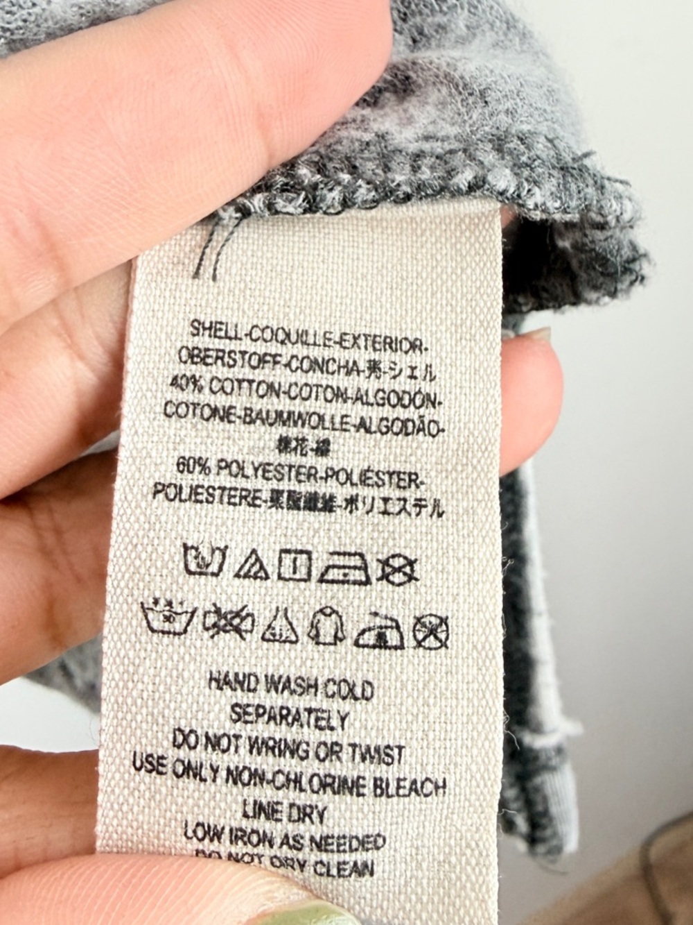 Free People Gray Mineral Wash Oversized Pullover Sweatshirt Boho Lounge Top - Picture 5 of 5